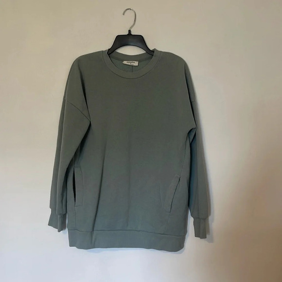 Zenana light blue oversized sweatshirt with pockets - Picture 2 of 7